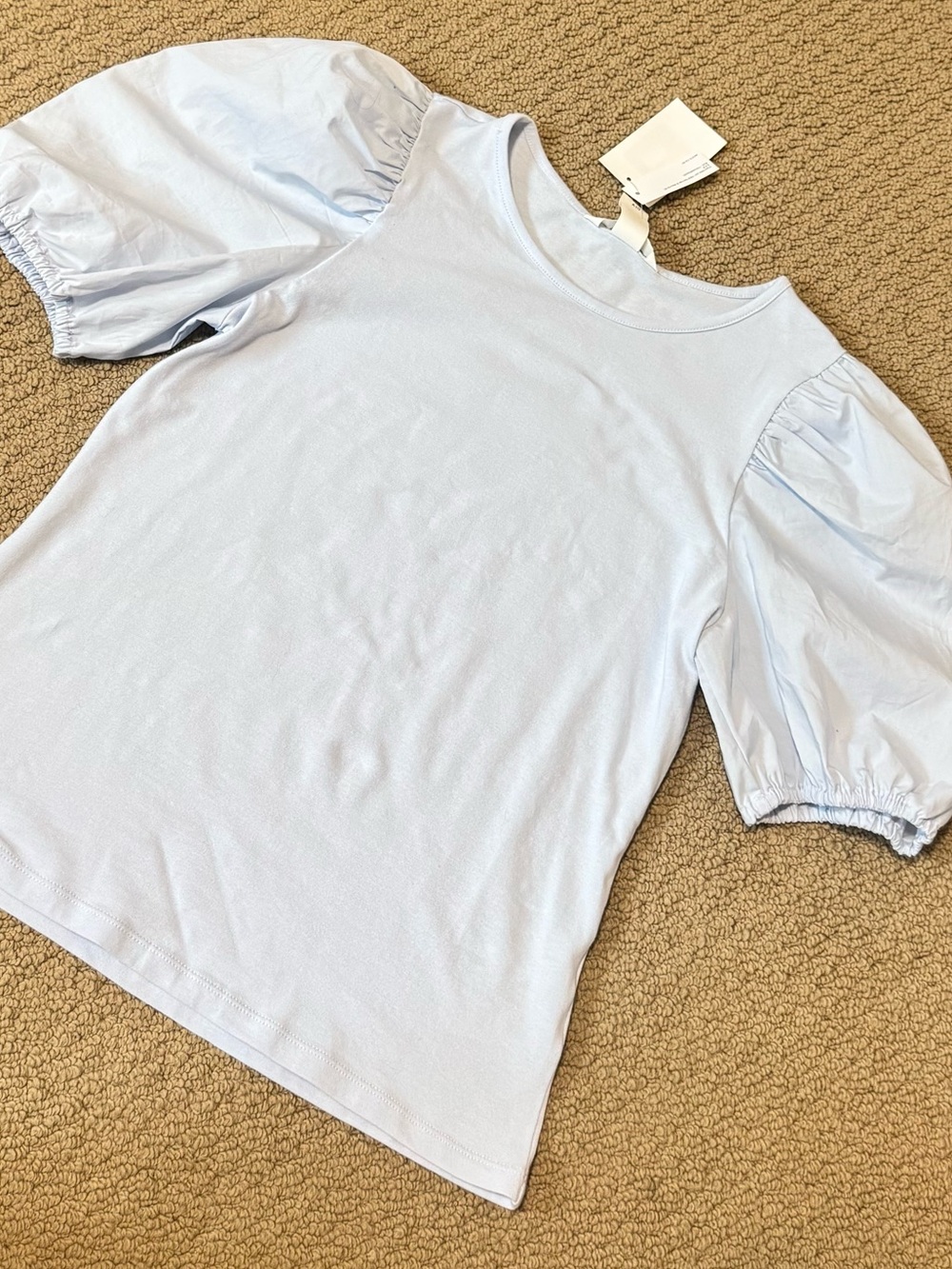 H&M Light Blue Puff Sleeve Tee
